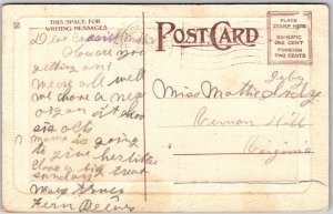 Those Were Happy Days, 1910 Group Of People On Porch Swing In Dress, Postcard