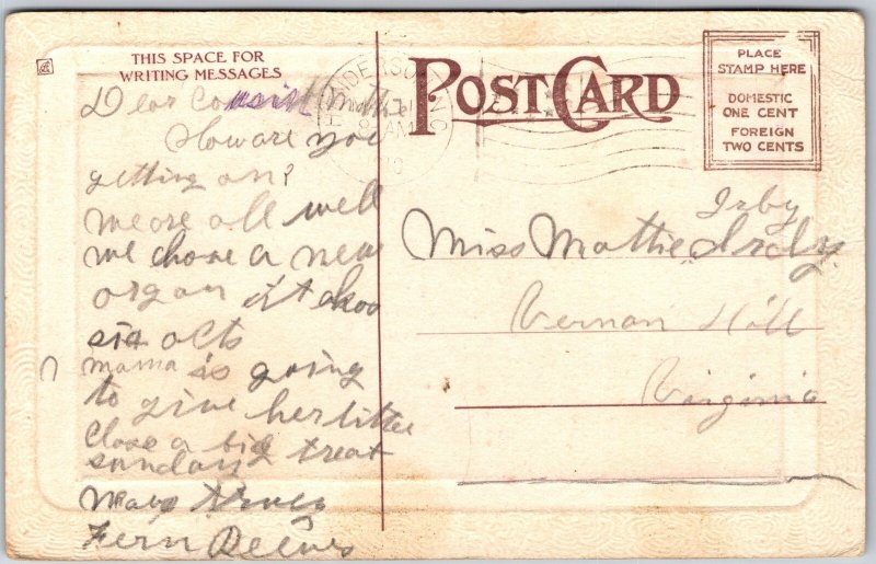 Those Were Happy Days, 1910 Group Of People On Porch Swing In Dress, Postcard