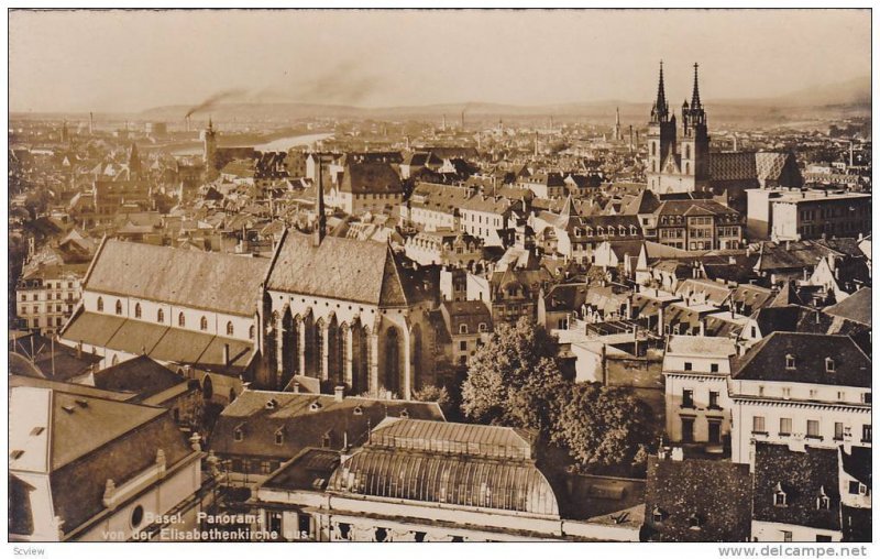 RP; Basel, Panorama von der Elisabethenkirche aus, Switzerland, 10-20s