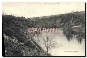 Old Postcard Loop Creuse Mill and the town of Pine