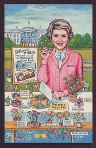 Flower Sale Nancy Reagan Postcard 3415