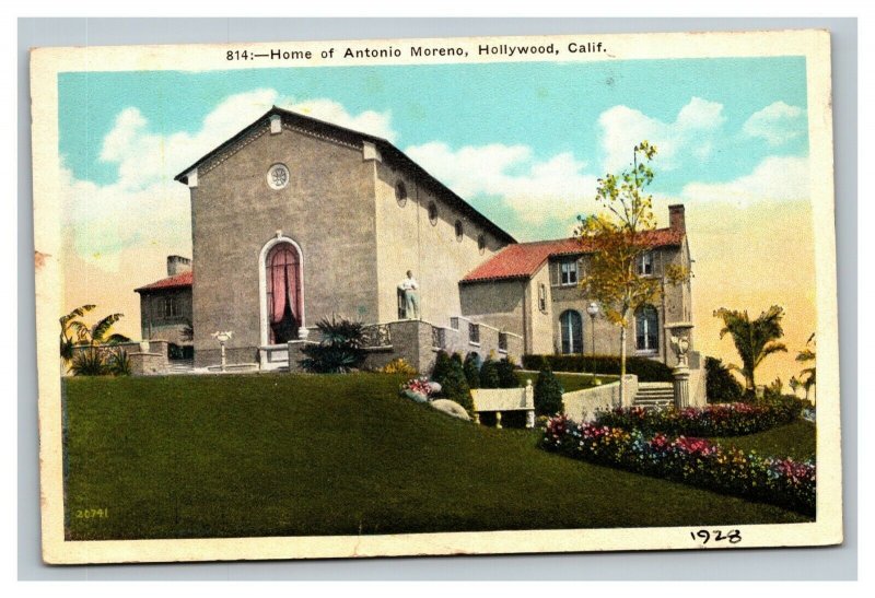 Vintage 1910's Postcard Home of Antonio Moreno Hollywood California