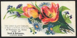 VICTORIAN TRADE CARD Linen Glace Starch Polish Flowers