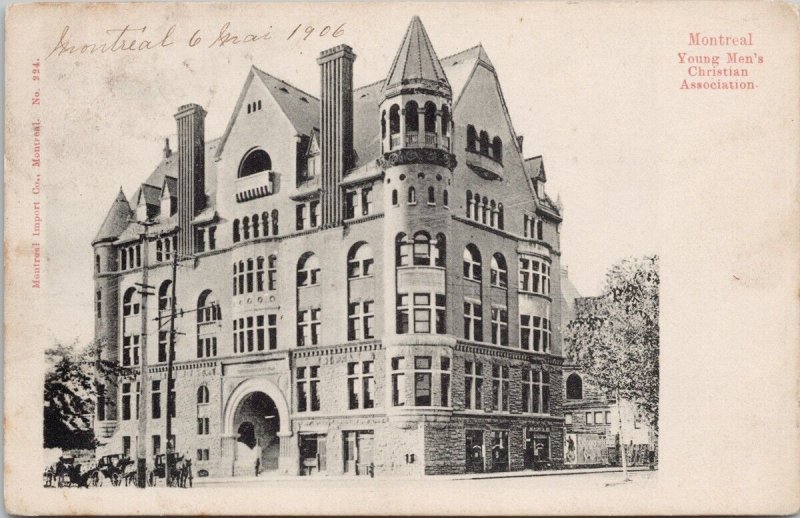 YMCA Montreal QC Quebec 1906 Ste Cunegonde Duplex Cancel Postcard E82