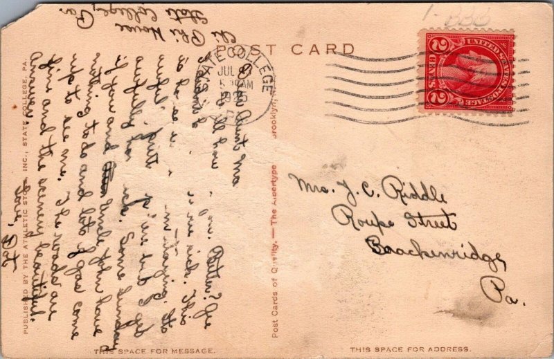 Postcard Chi Phi Fraternity Penn State State College PA 1925