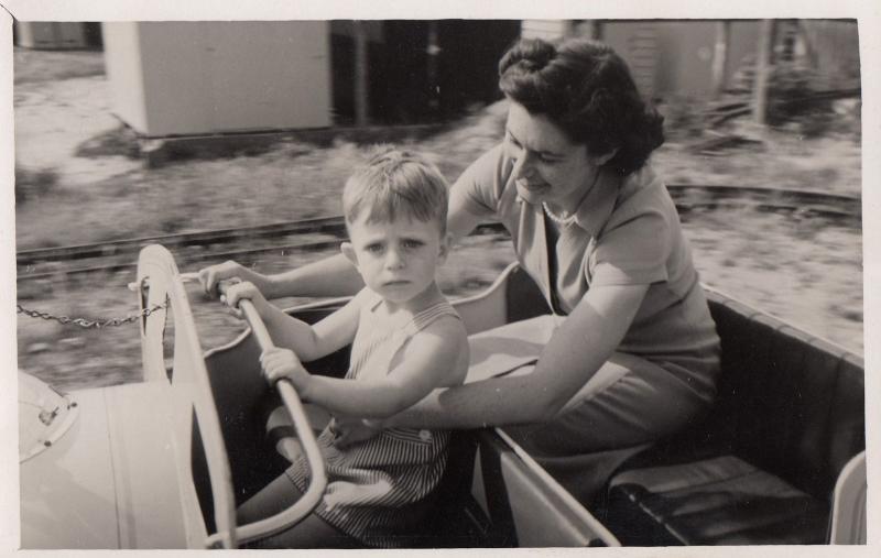 South African Child In Dodgem Type Car WW2 Vintage Plain Back Postcard Photo