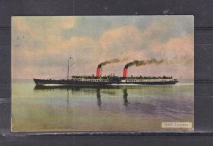 SCOTLAND,  RMS COLUMBA , 1912 ppc. LUSS- DUMBARTON SHIRE to Victoria.