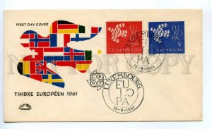 418924 LUXEMBOURG 1961 year EUROPA CEPT FLAGS First Day COVER