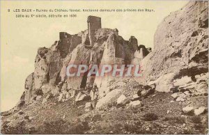 Old Postcard Les Baux (B R) Ruins of the Feudal Castle Former residence of th...