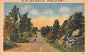 Johnsonville New York Scenic Roadway Linen Antique Postcard J76265