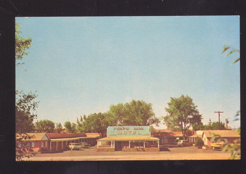 WINSLOW ARIZONA TONTO RIM MOTEL 1960's CARS VINTAGE ADVERTISING POSTCARD