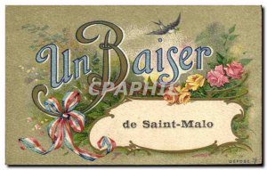 Postcard Old Saint Malo Kiss