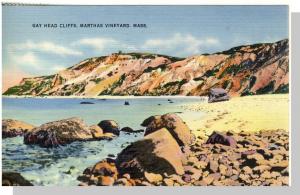  Martha's Vineyard,Mass/MA Postcard,Gay Head Cliffs/Cape Cod