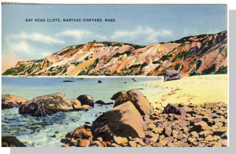  Martha's Vineyard,Mass/MA Postcard,Gay Head Cliffs/Cape Cod