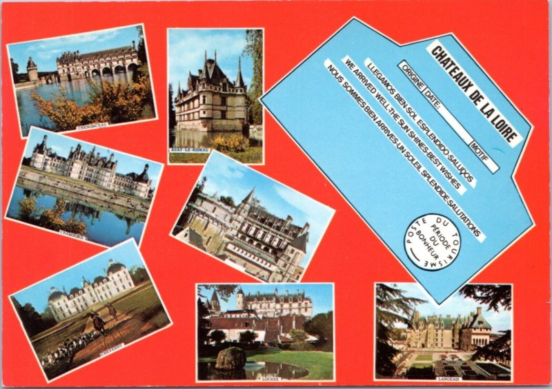 Postcard France Chateaux de La Loire multiview