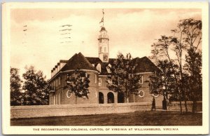 1939 Reconstructed Colonial Capitol of Virginia at Williamsburg Posted Postcard