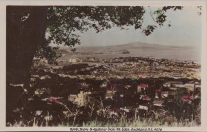 RPPC Postcard North Shore & Harbor from Mt Eden Auckland NZ