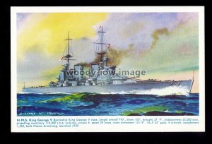 na7515 - Royal Navy Battleship - HMS King George V - postcard