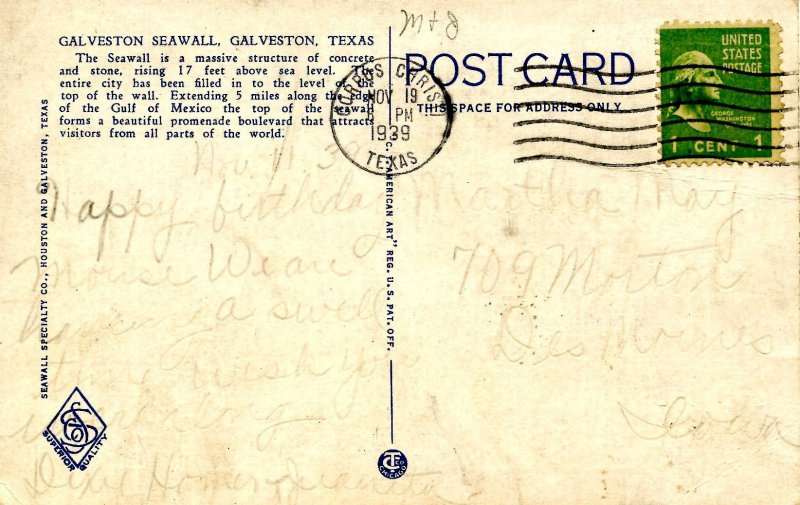 TX - Galveston. Seawall