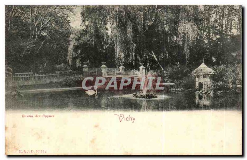 Vichy Old Postcard Swan Basin (swan)