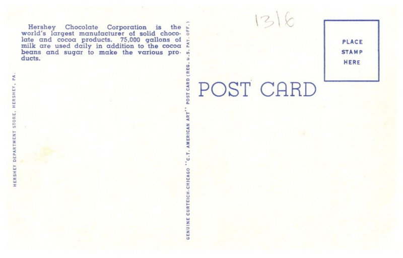 Pennsylvania Hershey Chocolate Corp , East View