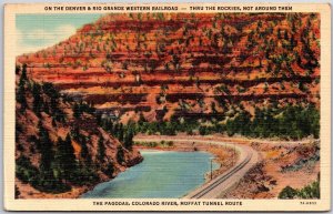 1940's The Pagodas Colorado River Moffat Tunnel Route Railroad Posted Postcard