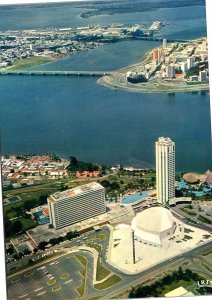 VINTAGE CONTINENTAL SIZE POSTCARD AERIAL VIEW THE IVORY HOTEL IVORY COAST AFRICA