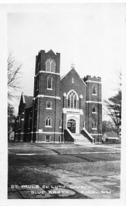 G86/ Blue Earth Minnesota RPPC Postcard c1910 St Pauls Evangelical Church