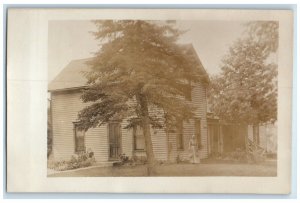 c1910's House And Trees Scene Cedar Rapids Iowa IA RPPC Photo Antique Postcard