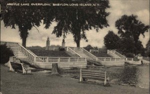 Babylon Long Island New York NY Argyle Lake Overflow Vintage Postcard