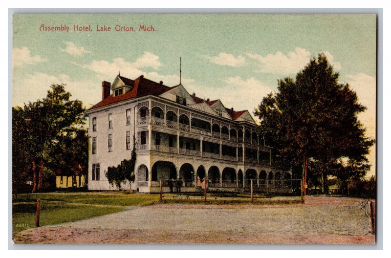 Postcard MI Assembly Hotel Lake Orion Michigan Vintage Standard View Card