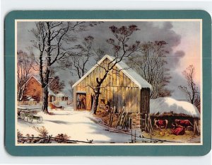 Postcard Reproduction of The Farmer's Home - Winter