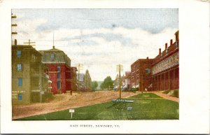 Postcard Vermont Orleans County New Port Main Street Cannon Shops ~1905 V47