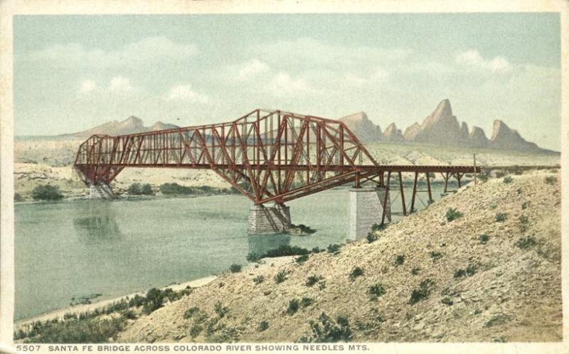 Santa Fe Railroad Bridge over Colorado River - Needles CA, California - DB