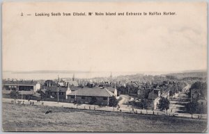 Halifax Harbour looking South from Citadel McNabs Island NS Canada Postcard H70