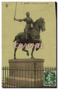 Old Postcard Reims Statue of Jeanne d & # 39Arc (TOILEE map)