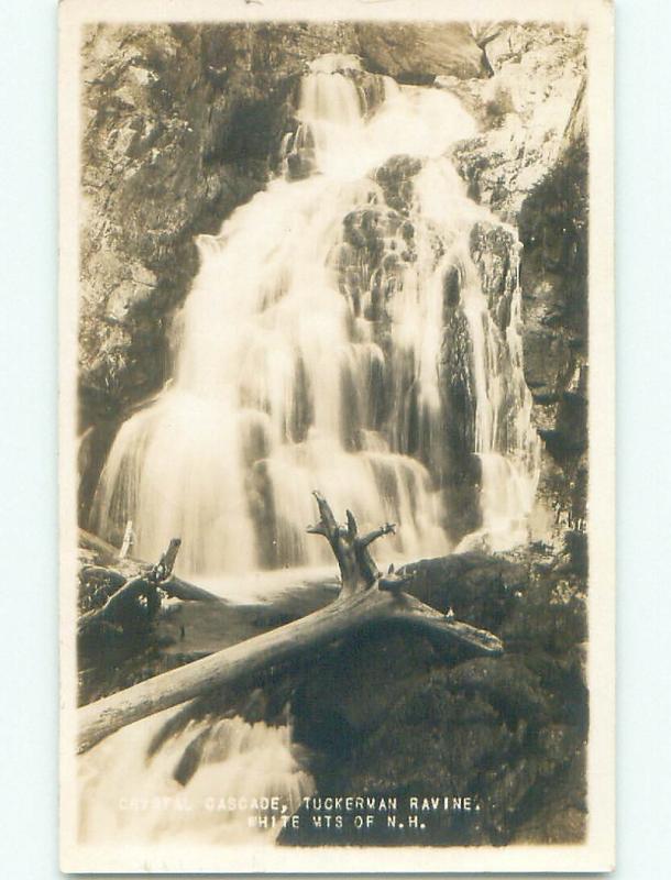 1920's rppc CRYSTAL CASCADE White Mountains New Hampshire NH i8476
