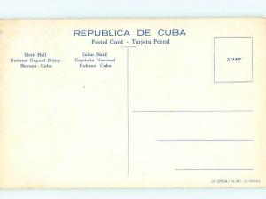 Vintage Post Card Republic of Cuba Martina Hall Havana Cuba   # 3746