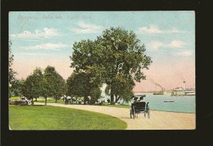 USA Postmark 1908 Detroit Mich Driveway Belle Isle Detroit Color Postcard