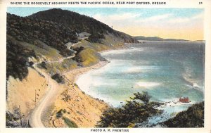 Where Roosevelt Highway Meets Pacific Ocean near Port Orford - Port Orford, O...