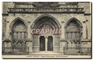 Old Postcard Grand Andely Notre Dame Church Gate West