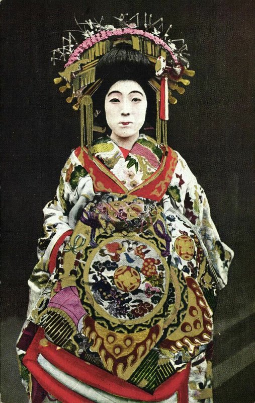 japan, Geisha Ladies, 3 Wise Monkeys, See, Hear & Speak no Evil 1910 Postcard