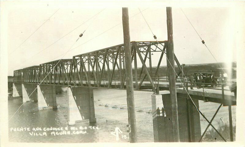 Del Rio Texas Bridge Villa Acuna Mexico #19 Postcard 21-9852