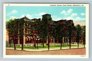 Ebensburg PA- Pennsylvania, Cambria County Court House, Vintage Postcard 