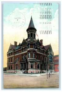 1907 Post Office Building Street View Fort Wayne Indiana IN Antique Postcard