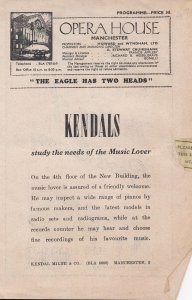 The Eagle Has Two Heads Jean Cocteau Antique Manchester Theatre Programme