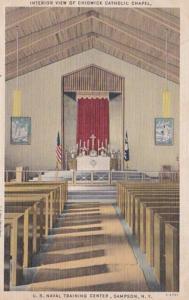 New York Sampson U S Naval Training Station Chidwock Catholic Chapel Interior...