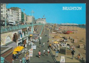 Sussex Postcard - Esplanade and Beach, Brighton  T2077