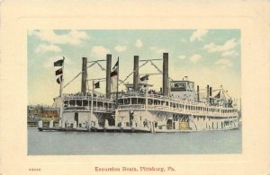 Excursion Boats, Pittsburg, PA Steamboats 1912 Vintage Postcard