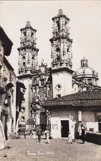 Mexico Taxco Street Scene & Cathedral Real Photo